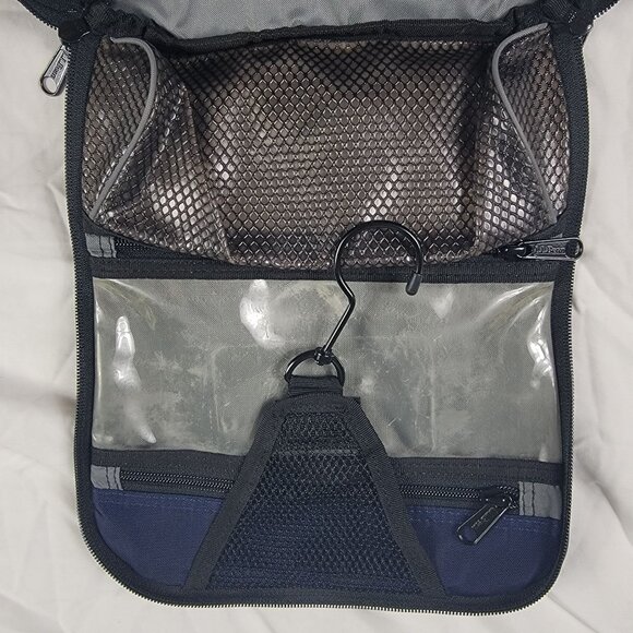 LL Bean Personal Organizer Blue Toiletry Storage Hanging Zippers - Picture 7 of 8